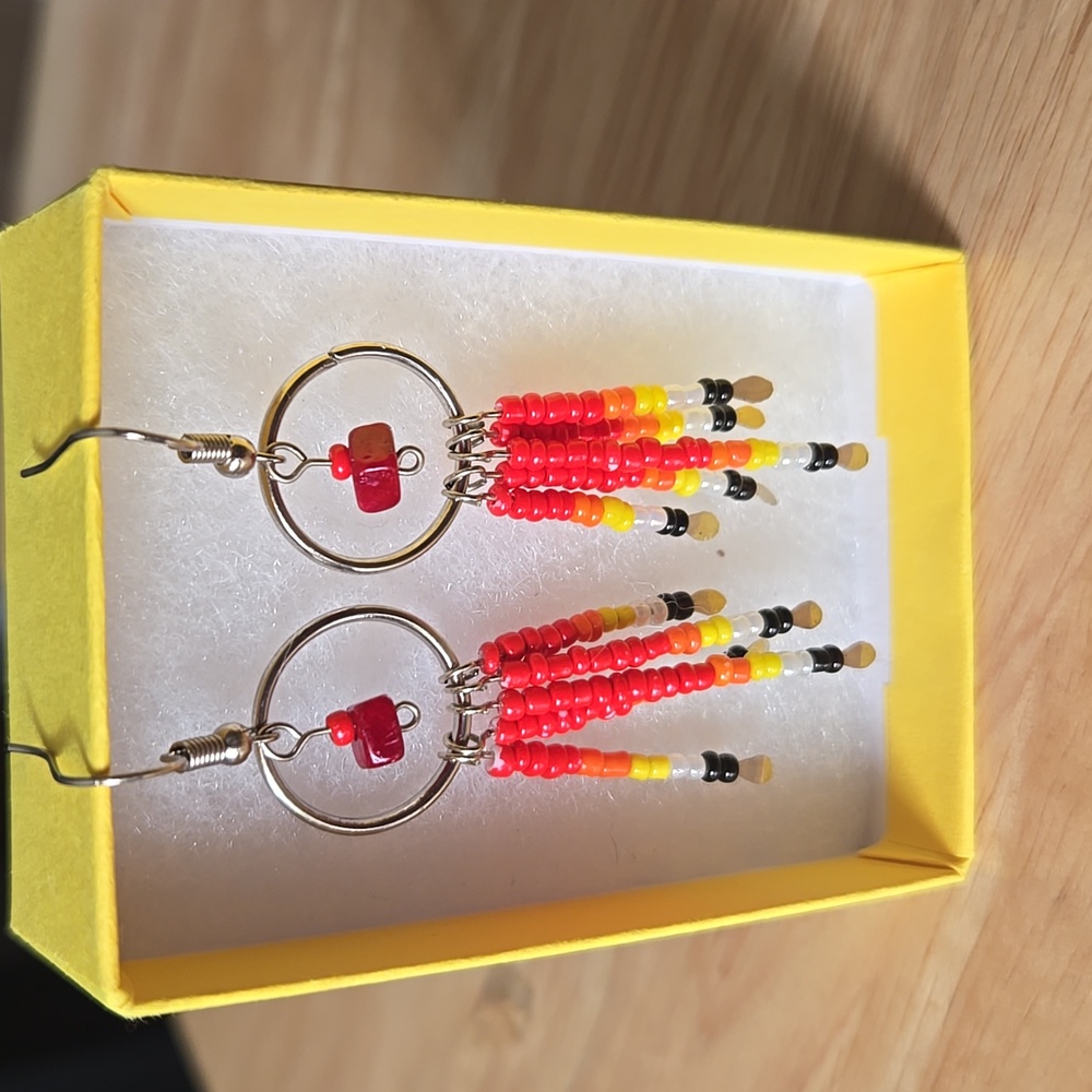 Colorful Beaded Dangle Earrings